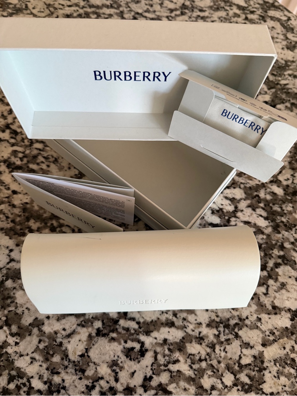 Burberry Cream Eyewear Case with Branded Box